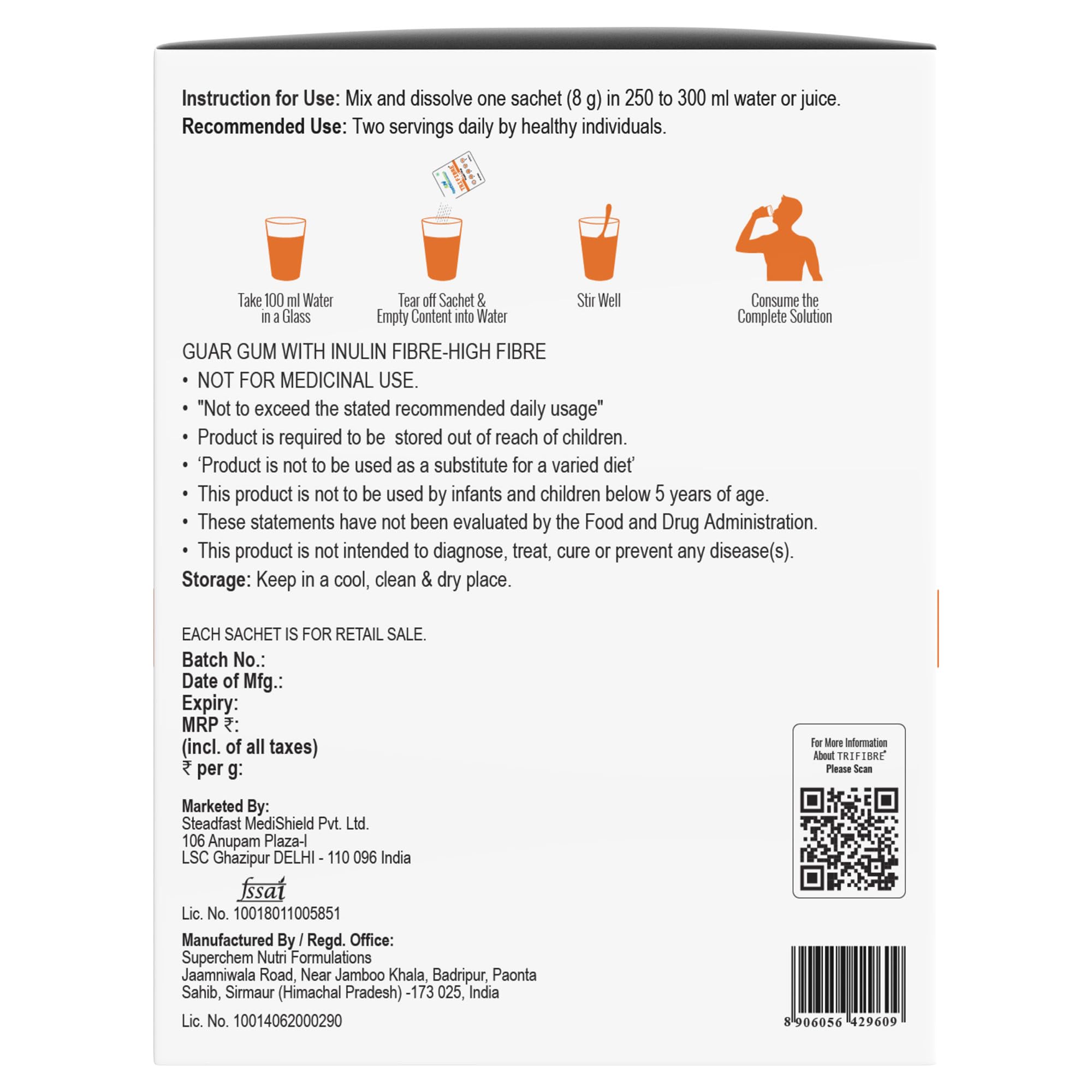 Steadfast Nutrition Tri Fibre Unflavoured Soluble Fiber Supplement Gluten Free - close-up detail (15)