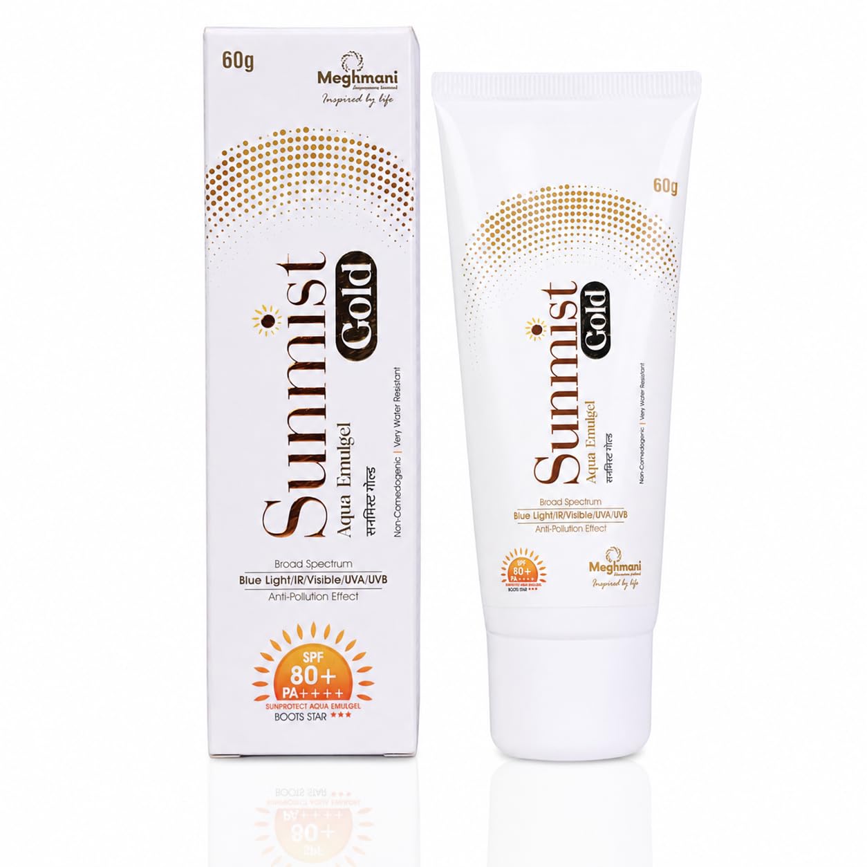 Sunmist Gold Sunscreen Cream, 60g, Broad Spectrum UV Filters with Antioxidants, Lightweight Daily Formula