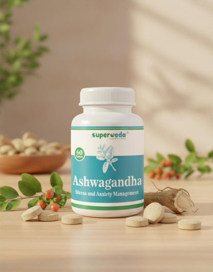 Superveda Ashwagandha Root Extract Tablets, 500mg, 60 Count, Vegan, Non-GMO, Gluten-Free