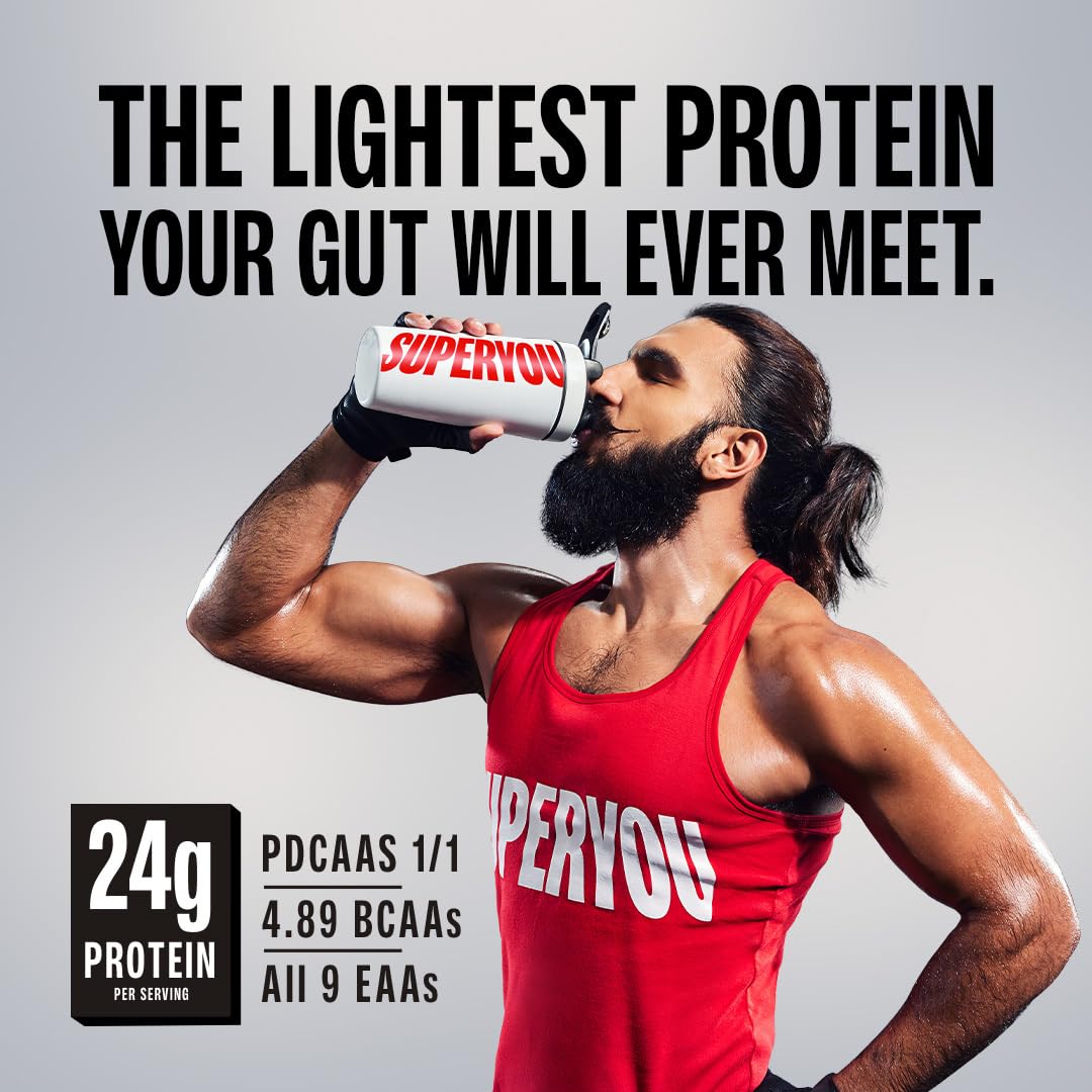 Superyou Pro Fermented Yeast Protein Isolate Protein Supplement Powder, Vegan, 24g Protein - front view