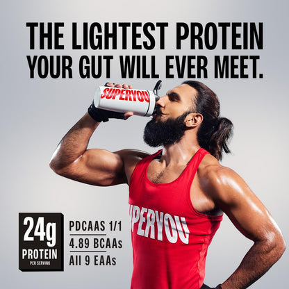 Superyou Pro Fermented Yeast Protein Isolate Protein Supplement Powder, Vegan, 24g Protein - front view