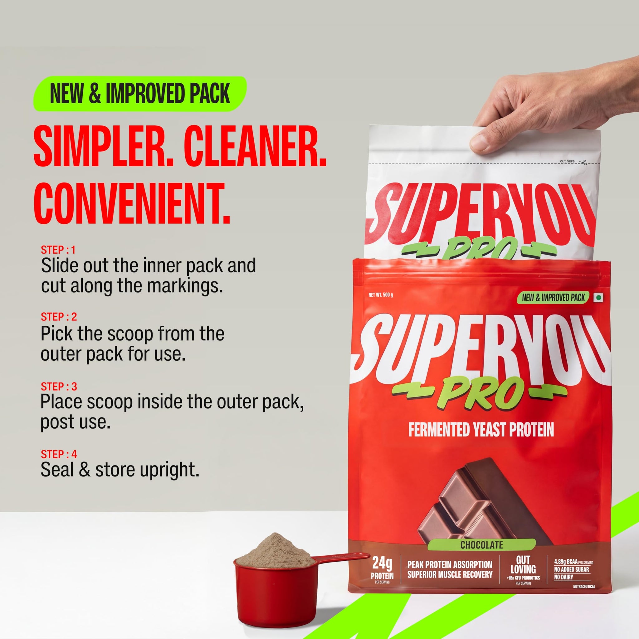 Superyou Pro Fermented Yeast Protein Isolate Protein Supplement Powder, Vegan, 24g Protein - packaging (22)