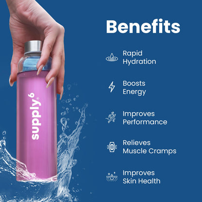 SUPPLY6 Electrolyte Replacement Mix, Zero Added Sugar, Vegan and Keto Friendly, Stick Packs - back view