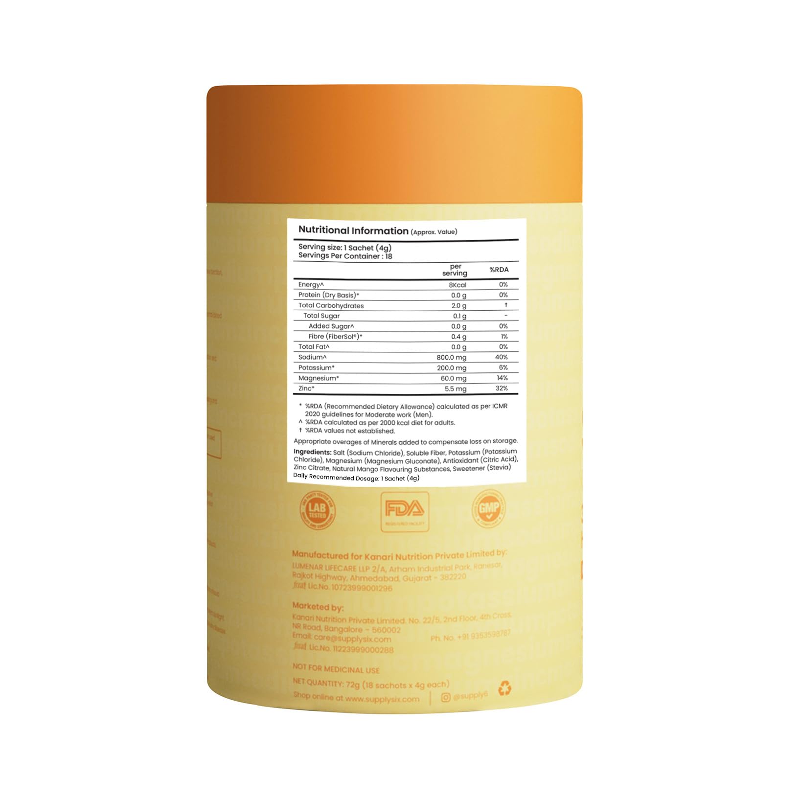SUPPLY6 Electrolyte Replacement Mix, Zero Added Sugar, Vegan and Keto Friendly, Stick Packs - in use