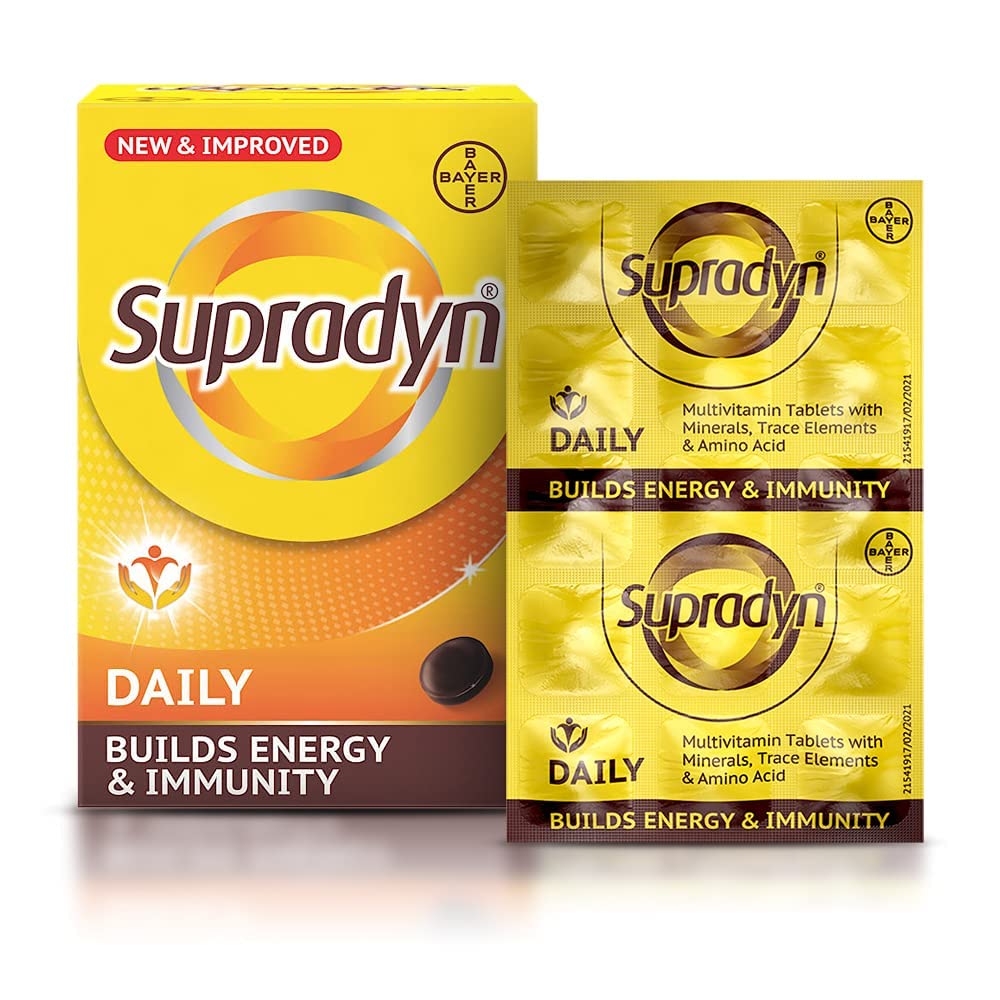 Supradyn Daily Multivitamin Tablets for Adult Women with B-Complex, Vitamins C, D, E, Zinc, Multiple Count Options (12)