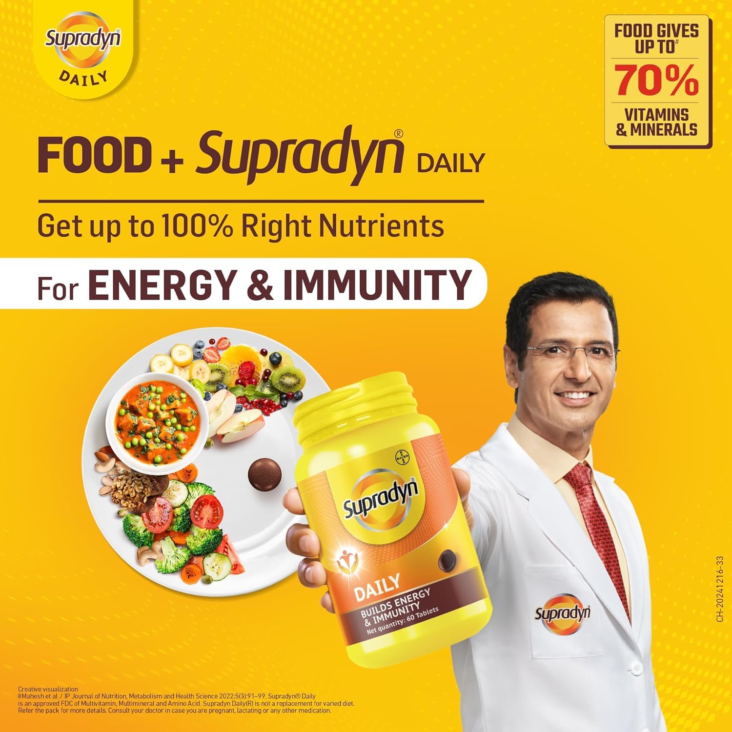 Supradyn Daily Multivitamin Tablets for Adult Women with B-Complex, Vitamins C, D, E, Zinc, Multiple Count Options - back vie