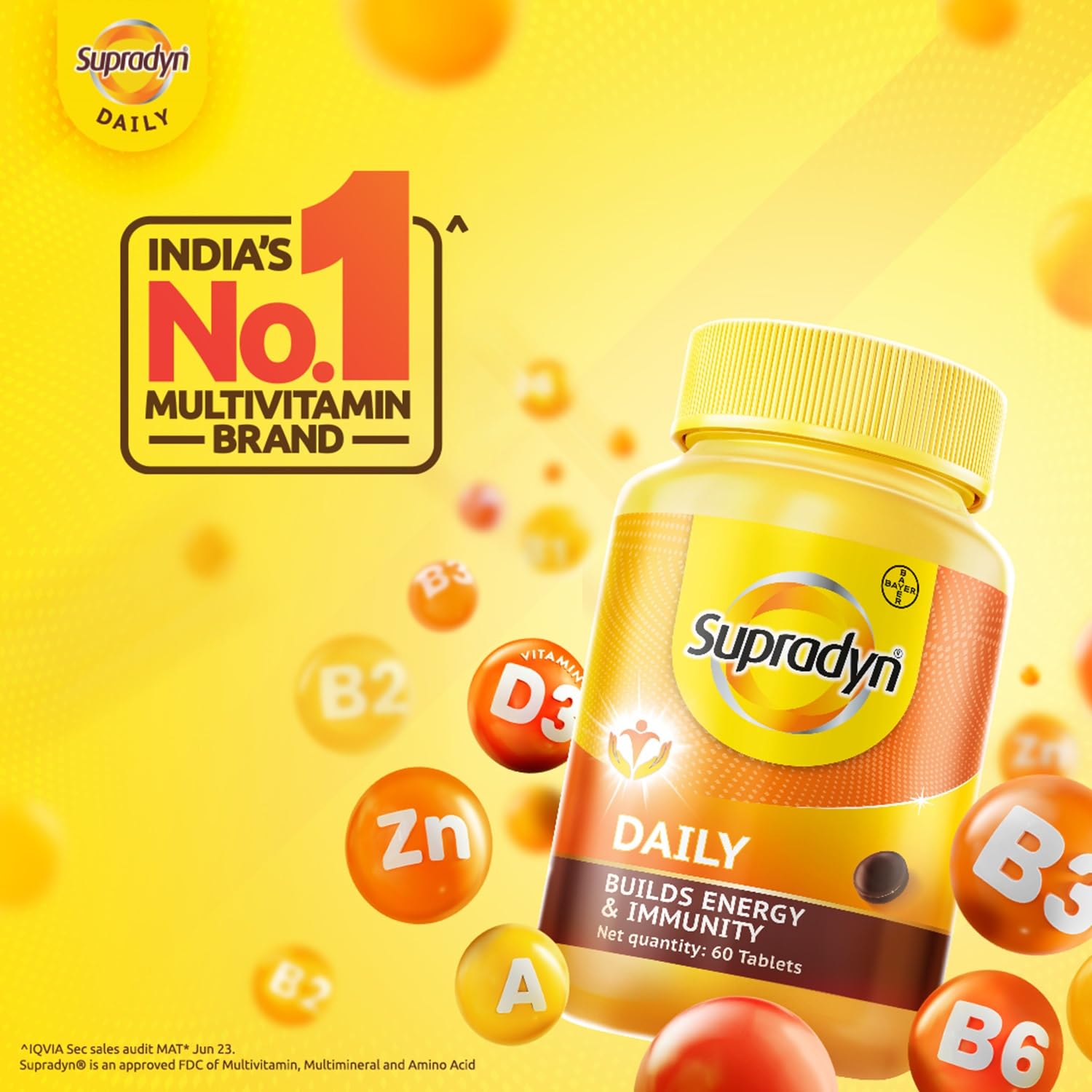 Supradyn Daily Multivitamin Tablets for Adult Women with B-Complex, Vitamins C, D, E, Zinc, Multiple Count Options - ingredie