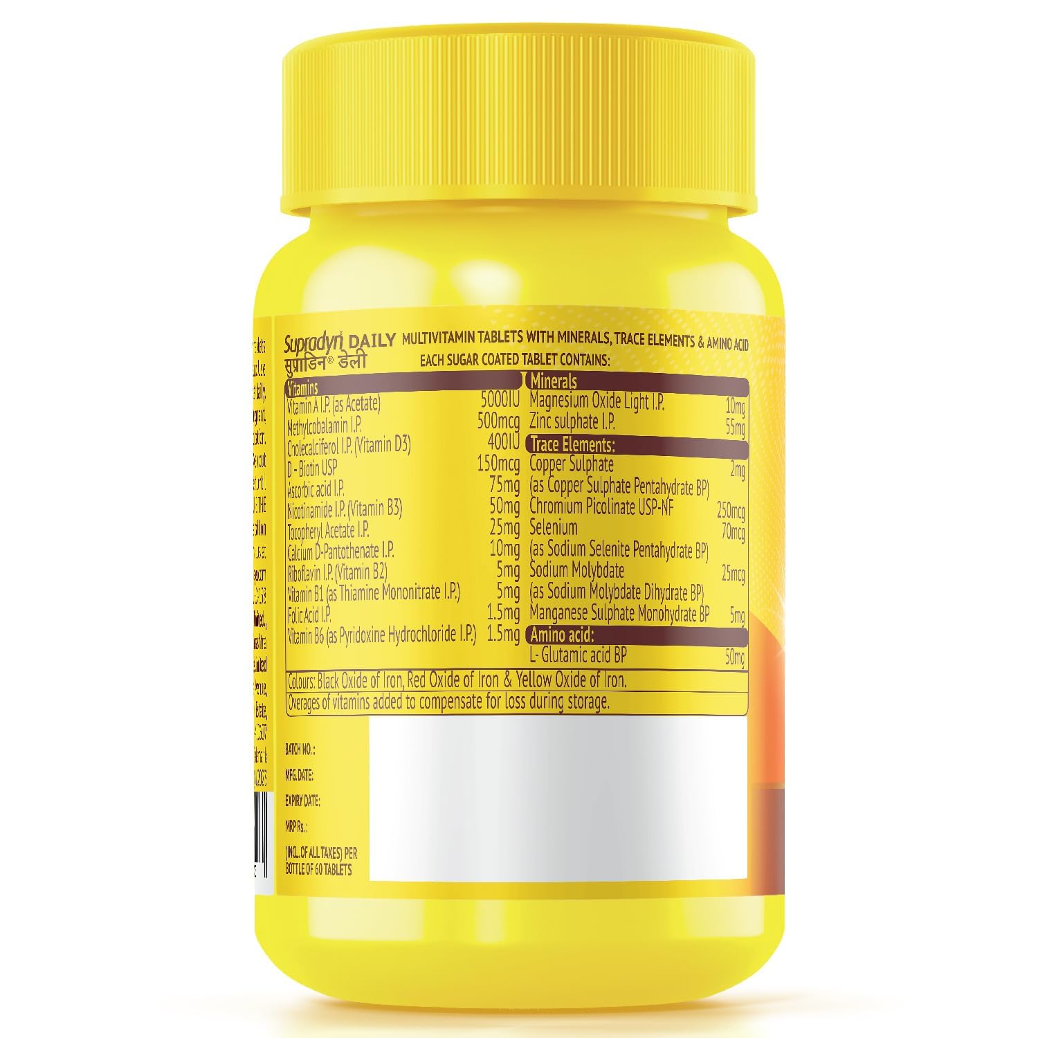 Supradyn Daily Multivitamin Tablets for Adult Women with B-Complex, Vitamins C, D, E, Zinc, Multiple Count Options - front vi