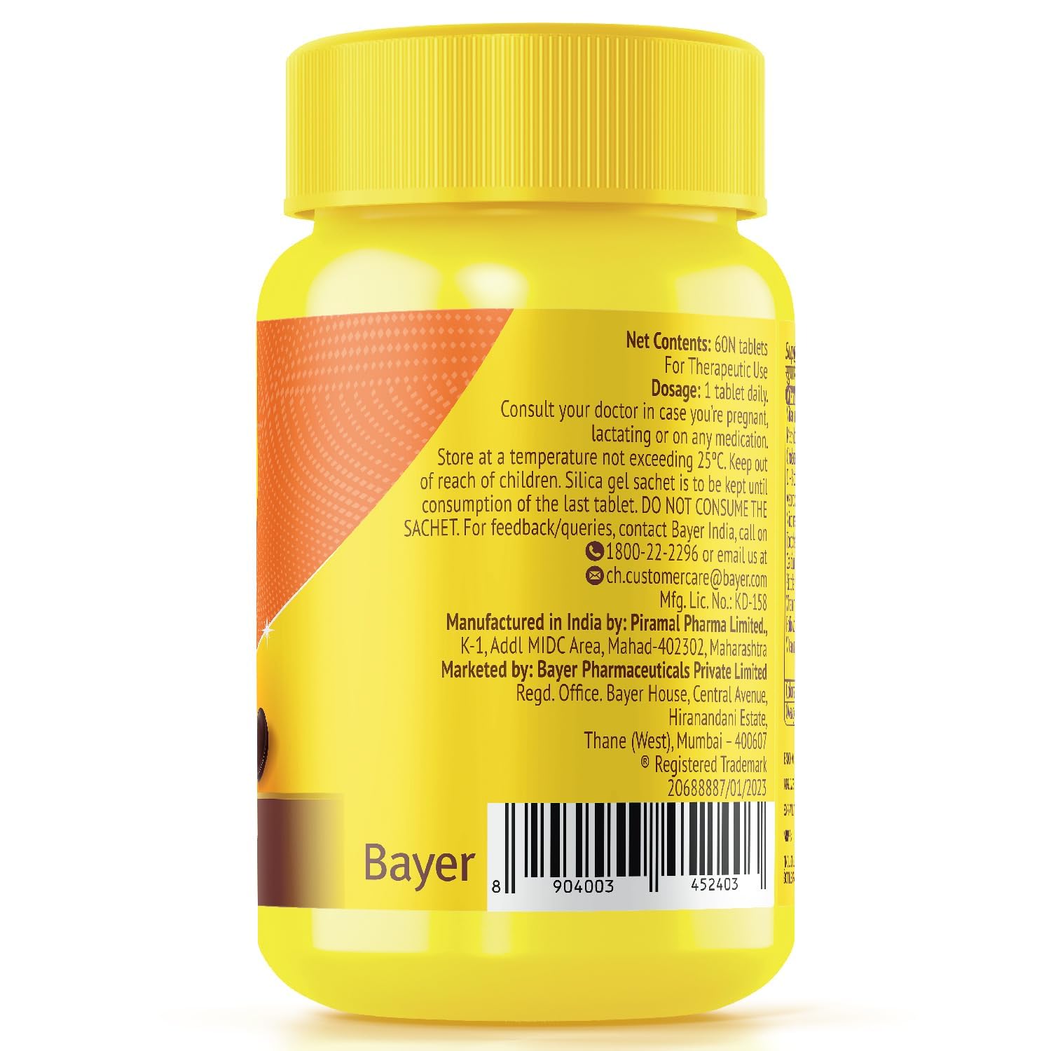 Supradyn Daily Multivitamin Tablets for Adult Women with B-Complex, Vitamins C, D, E, Zinc, Multiple Count Options - back vie