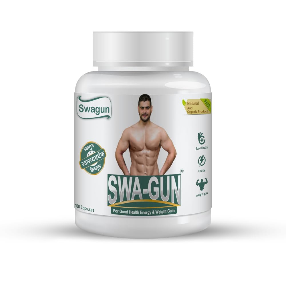 SWAGUN Ayurvedic Herbal Supplement Capsules, 100 Count, with Ashwagandha Shatavari Shilajit Amla, Vegan Non-GMO, GMP-Certifie