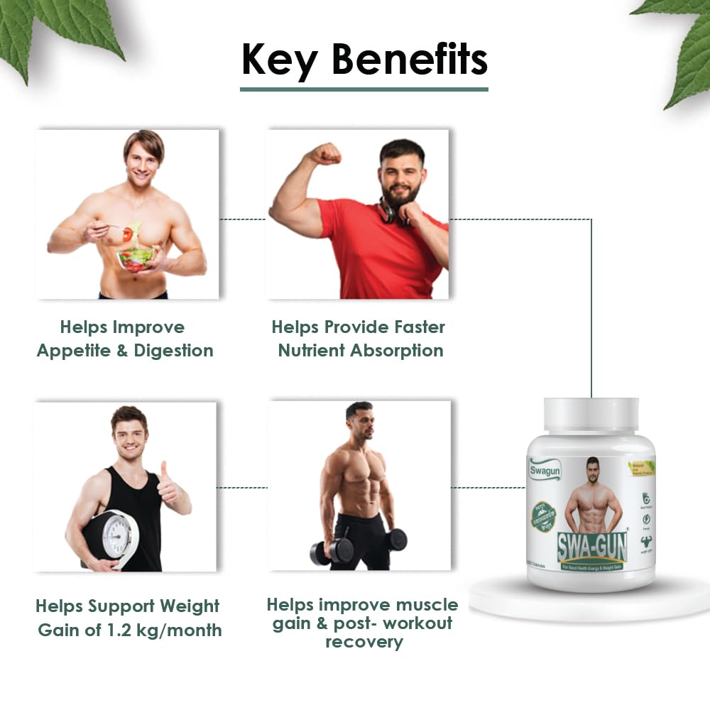 SWAGUN Ayurvedic Herbal Supplement Capsules, 100 Count, with Ashwagandha Shatavari Shilajit Amla, Vegan Non-GMO, GMP-Certifie