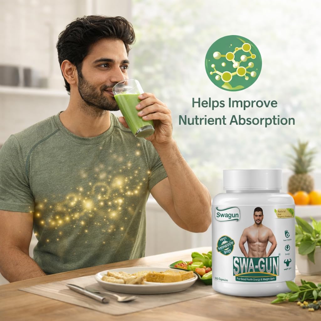 SWAGUN Ayurvedic Herbal Supplement Capsules, 100 Count, with Ashwagandha Shatavari Shilajit Amla, Vegan Non-GMO, GMP-Certifie
