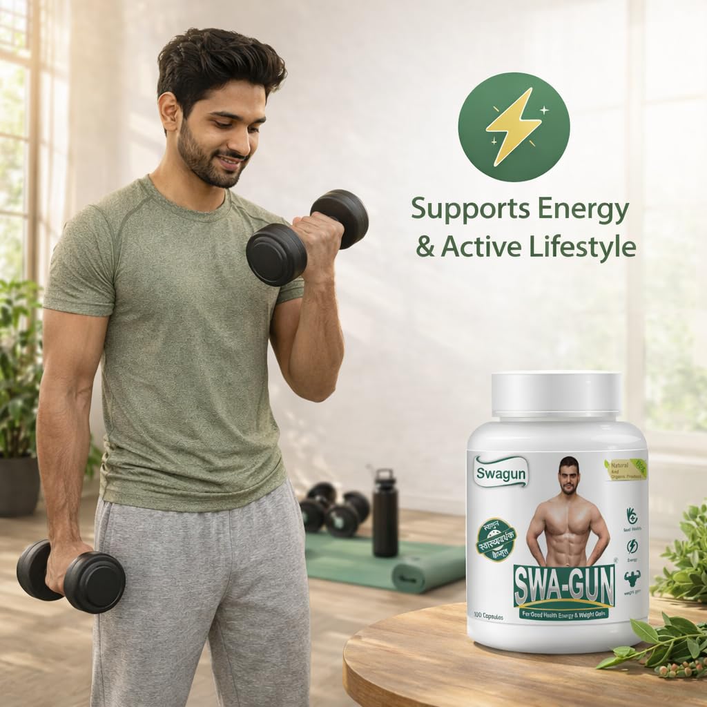 SWAGUN Ayurvedic Herbal Supplement Capsules, 100 Count, with Ashwagandha Shatavari Shilajit Amla, Vegan Non-GMO, GMP-Certifie