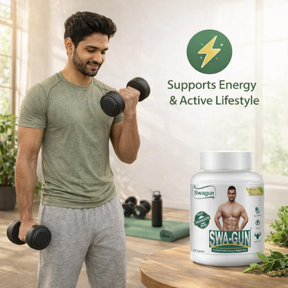 SWAGUN Ayurvedic Herbal Supplement Capsules, 100 Count, with Ashwagandha Shatavari Shilajit Amla, Vegan Non-GMO, GMP-Certifie