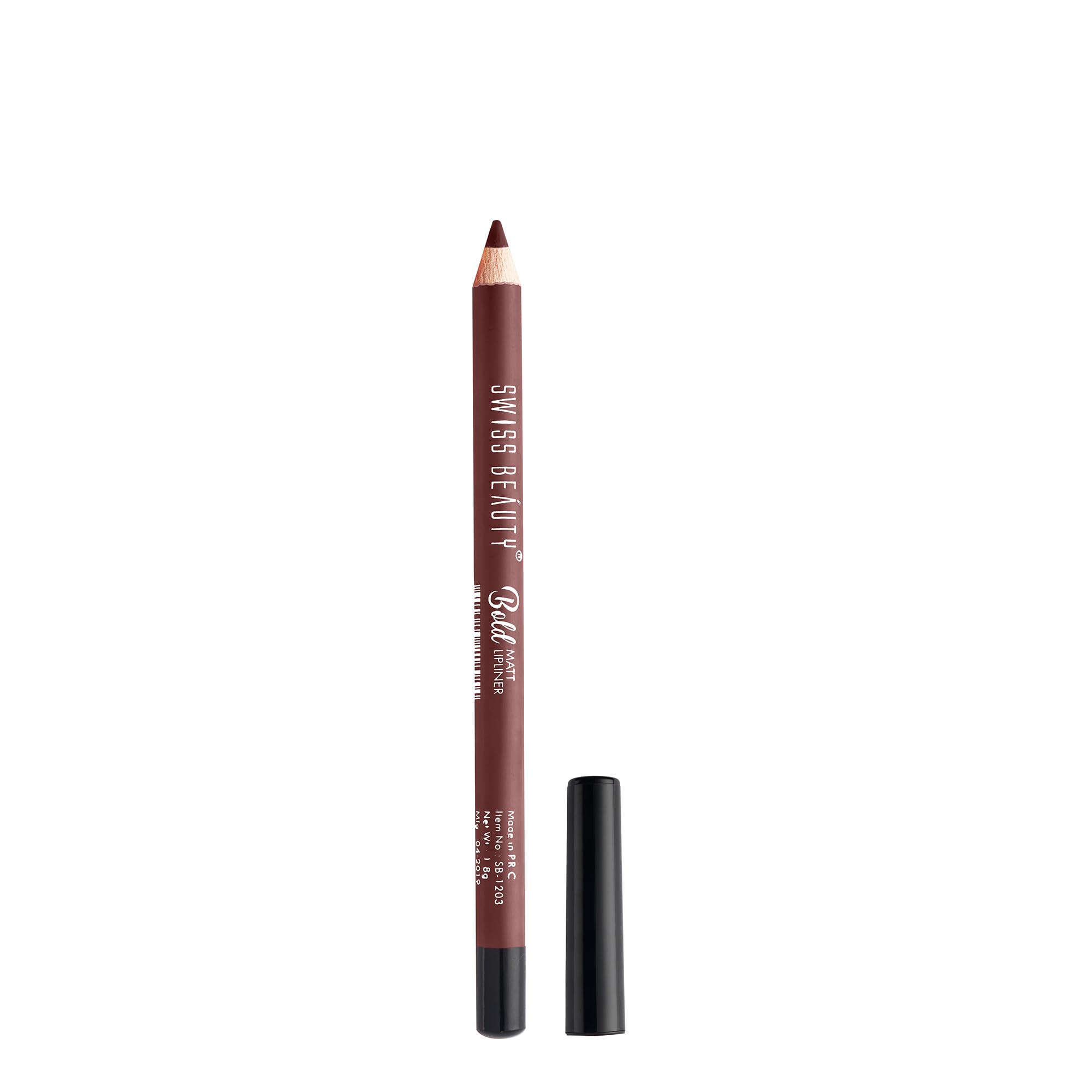 SWISS BEAUTY Bold Matt Lip Liner Pencil, 1.6g, Water-Resistant Long-wearing Matte Finish - front view (10)