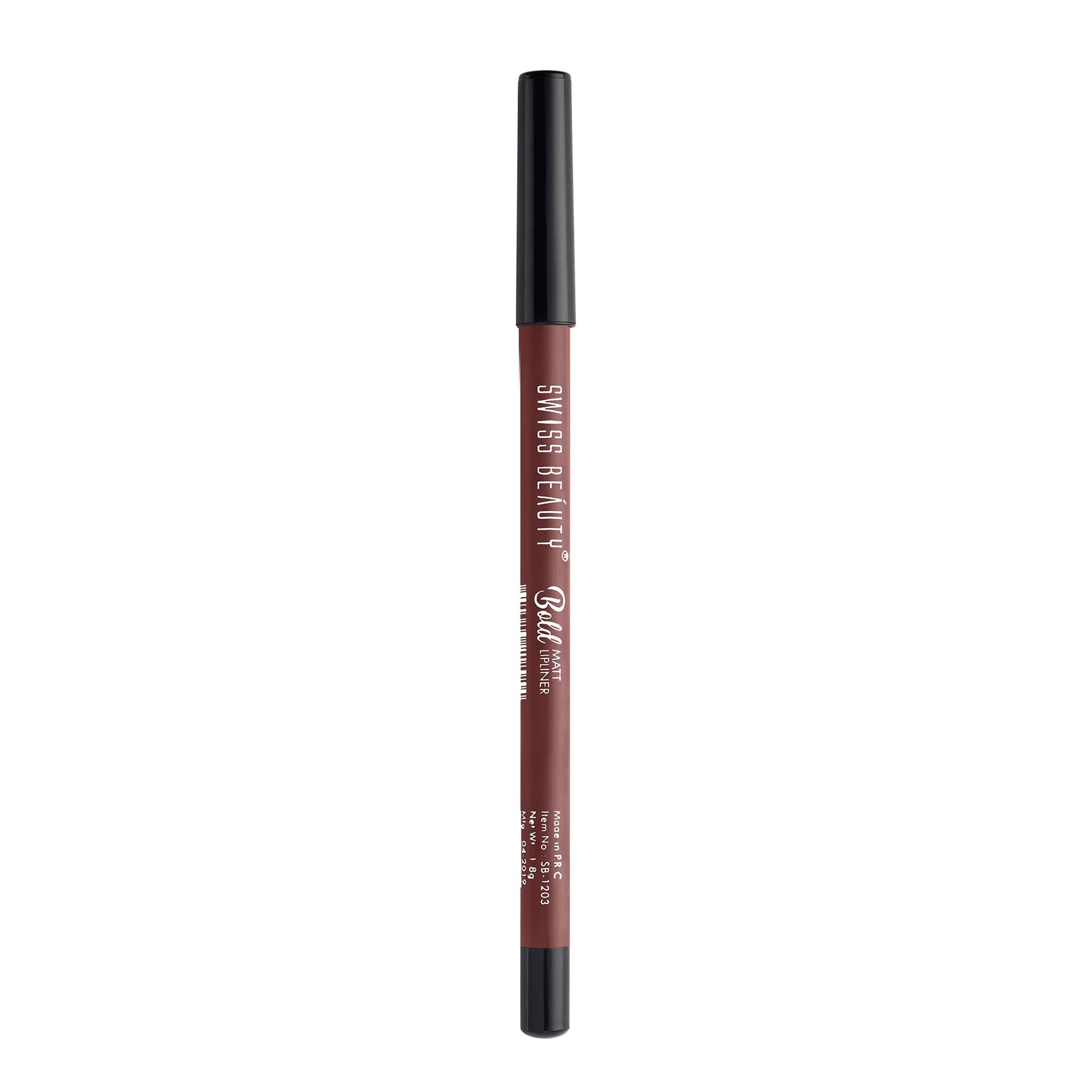 SWISS BEAUTY Bold Matt Lip Liner Pencil, 1.6g, Water-Resistant Long-wearing Matte Finish - back view (11)