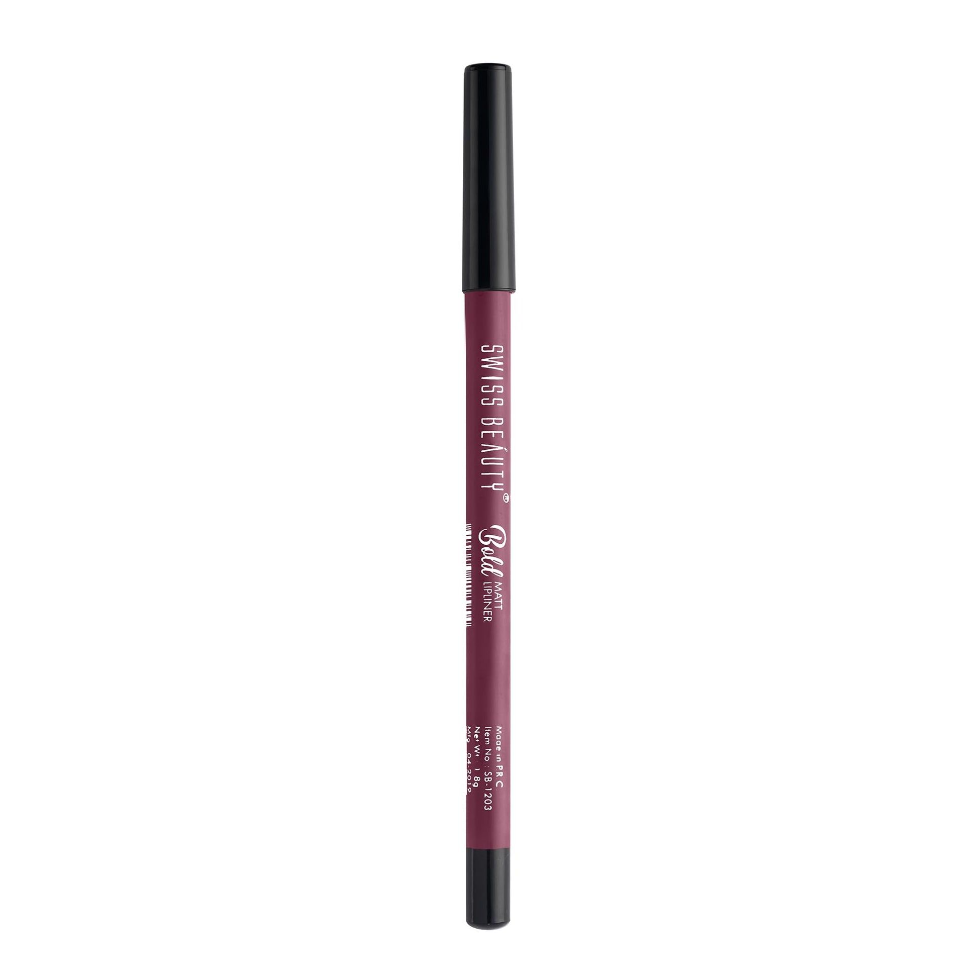SWISS BEAUTY Bold Matt Lip Liner Pencil, 1.6g, Water-Resistant Long-wearing Matte Finish - back view (14)