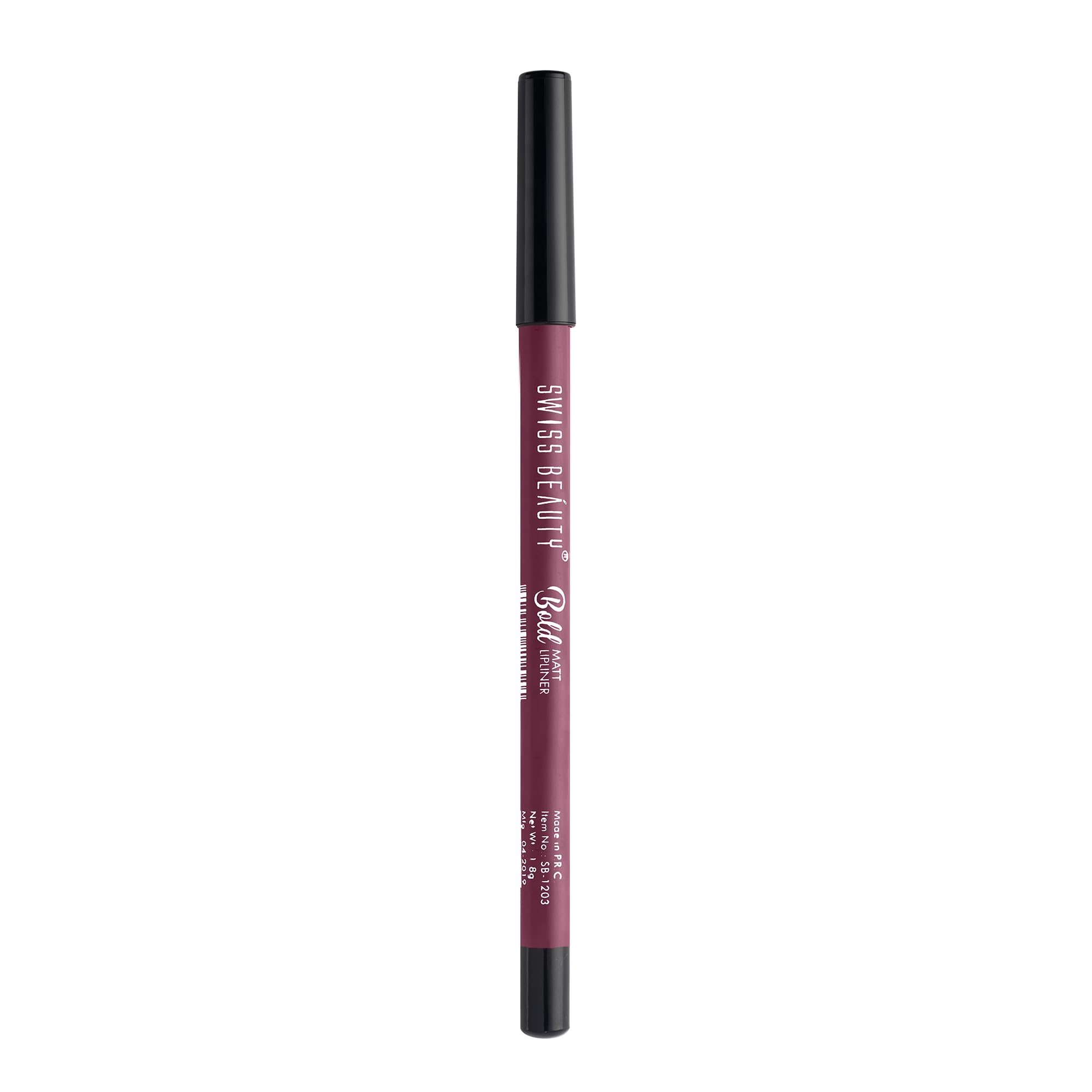 SWISS BEAUTY Bold Matt Lip Liner Pencil, 1.6g, Water-Resistant Long-wearing Matte Finish - back view (14)