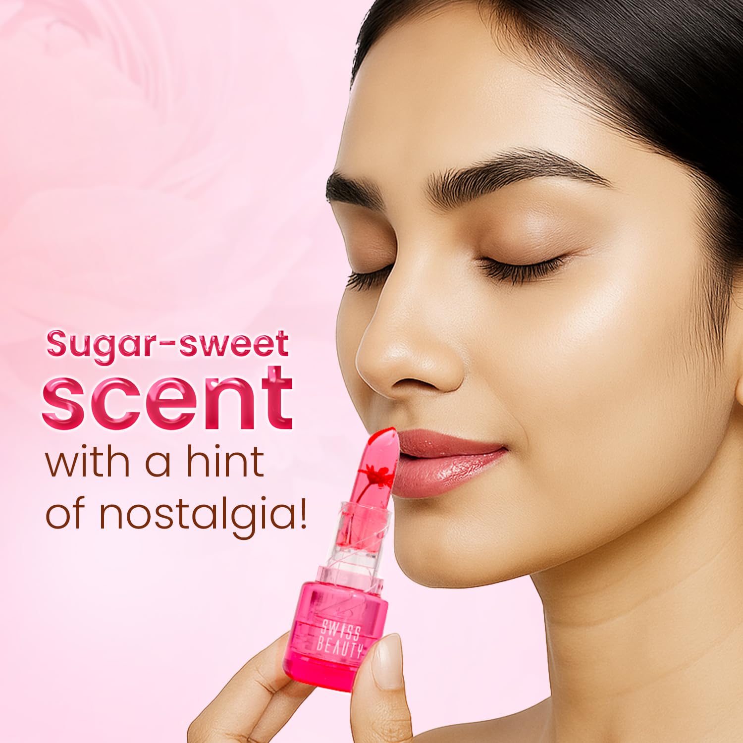 SWISS BEAUTY Jelly Bloom pH Lip Balm, Colour-Changing Tint, Hydrating with Vitamin E, Vegan, Paraben-Free, Cruelty-Free, 3.6g