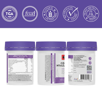 Swisse Collagen+ Hyaluronic Acid Supplement, 30 Tablets with Peptides, Vitamins C & E, Unisex Adult - size and scale