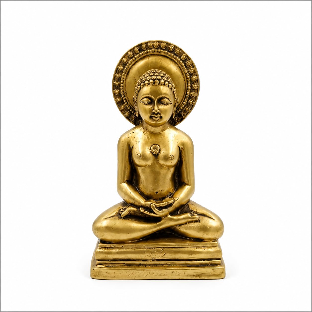 Tamanna Store Mahavir Swami Polyresin Idol, Meditating Jain Figurine, 18 cm