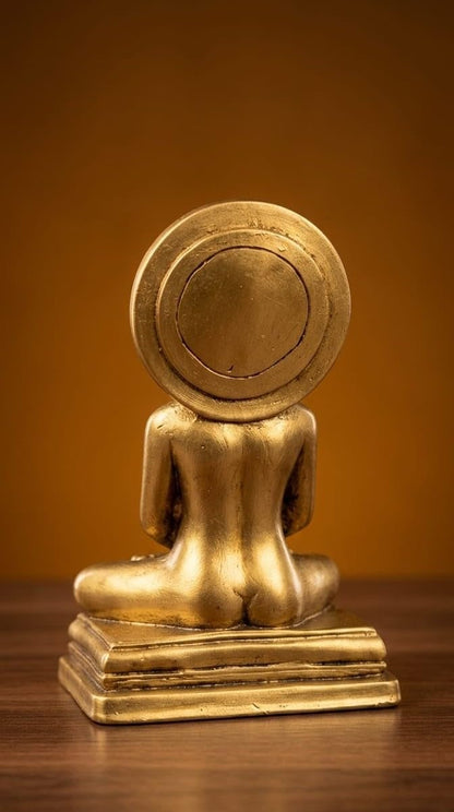 Tamanna Store Mahavir Swami Polyresin Idol, Meditating Jain Figurine, 18 cm - label detail