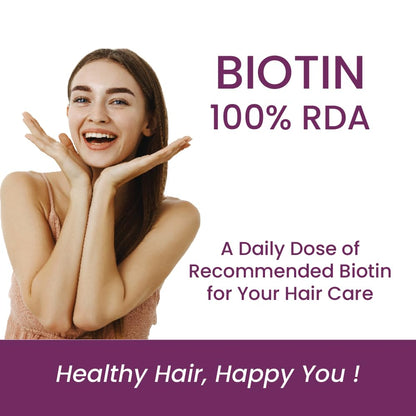 TATA 1MG Biotin + Advanced Vitamin B7 Tablet, 60 Count, Adult Dietary Supplement - back view