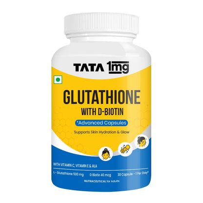 TATA 1MG Glutathione Advanced Capsule, 30 Tablets with Vitamin C E Biotin Grape Seed Extract