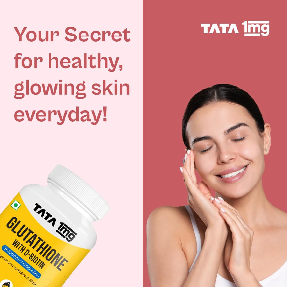TATA 1MG Glutathione Advanced Capsule, 30 Tablets with Vitamin C E Biotin Grape Seed Extract - packaging