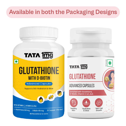 TATA 1MG Glutathione Advanced Capsule, 30 Tablets with Vitamin C E Biotin Grape Seed Extract - close-up detail