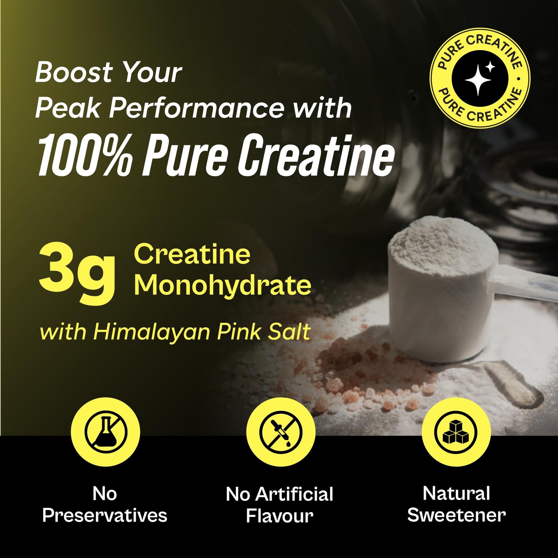 TATA 1MG Micronized Creatine Monohydrate, Nutritional Supplement, Zero Calories, Adult Formula - label detail