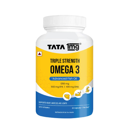 TATA 1MG Omega-3 Fish Oil Supplement, Triglyceride Form with EPA, DHA & Vitamin E (10)