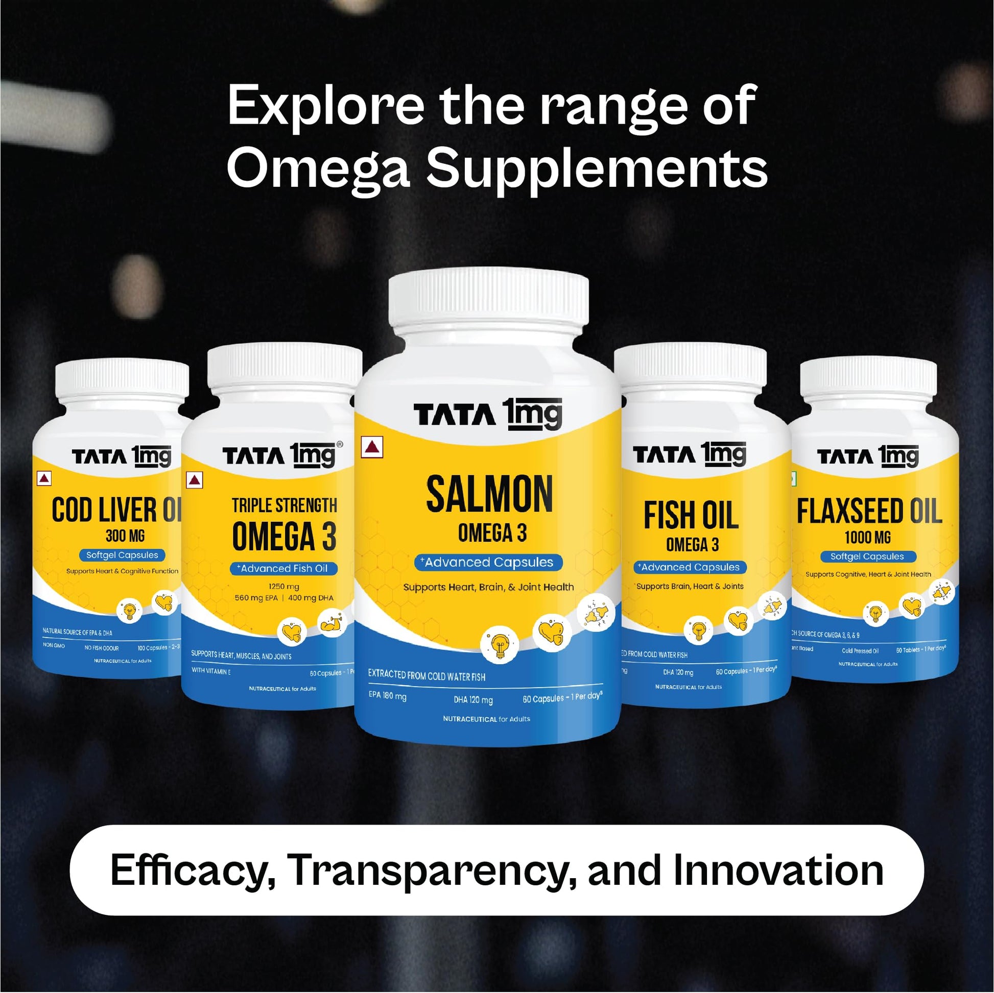 TATA 1MG Omega-3 Fish Oil Supplement, Triglyceride Form with EPA, DHA & Vitamin E - label detail (14)