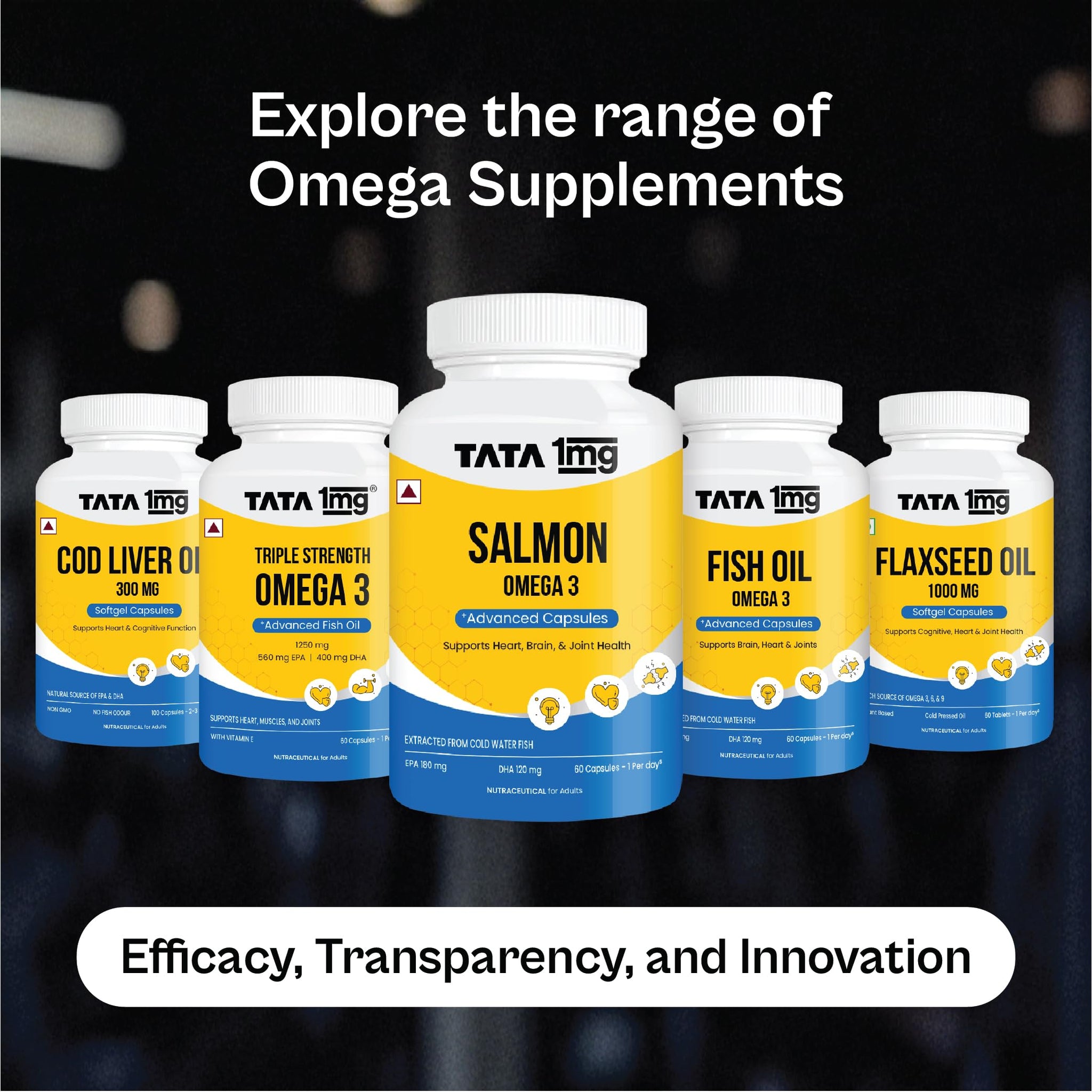 TATA 1MG Omega-3 Fish Oil Supplement, Triglyceride Form with EPA, DHA & Vitamin E - label detail (14)