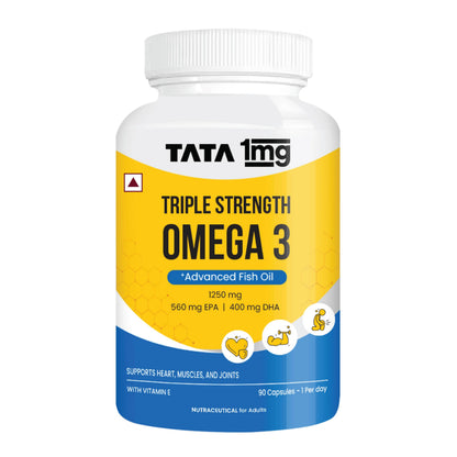 TATA 1MG Omega-3 Fish Oil Supplement, Triglyceride Form with EPA, DHA & Vitamin E (17)