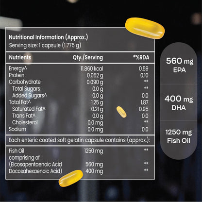 TATA 1MG Omega-3 Fish Oil Supplement, Triglyceride Form with EPA, DHA & Vitamin E - label detail (21)
