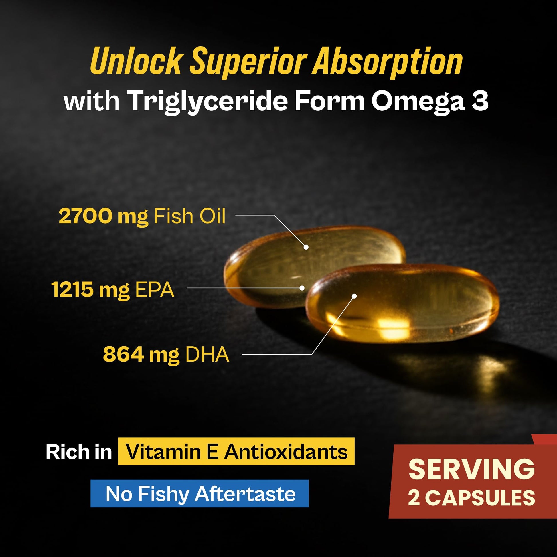 TATA 1MG Omega-3 Fish Oil Supplement, Triglyceride Form with EPA, DHA & Vitamin E - packaging