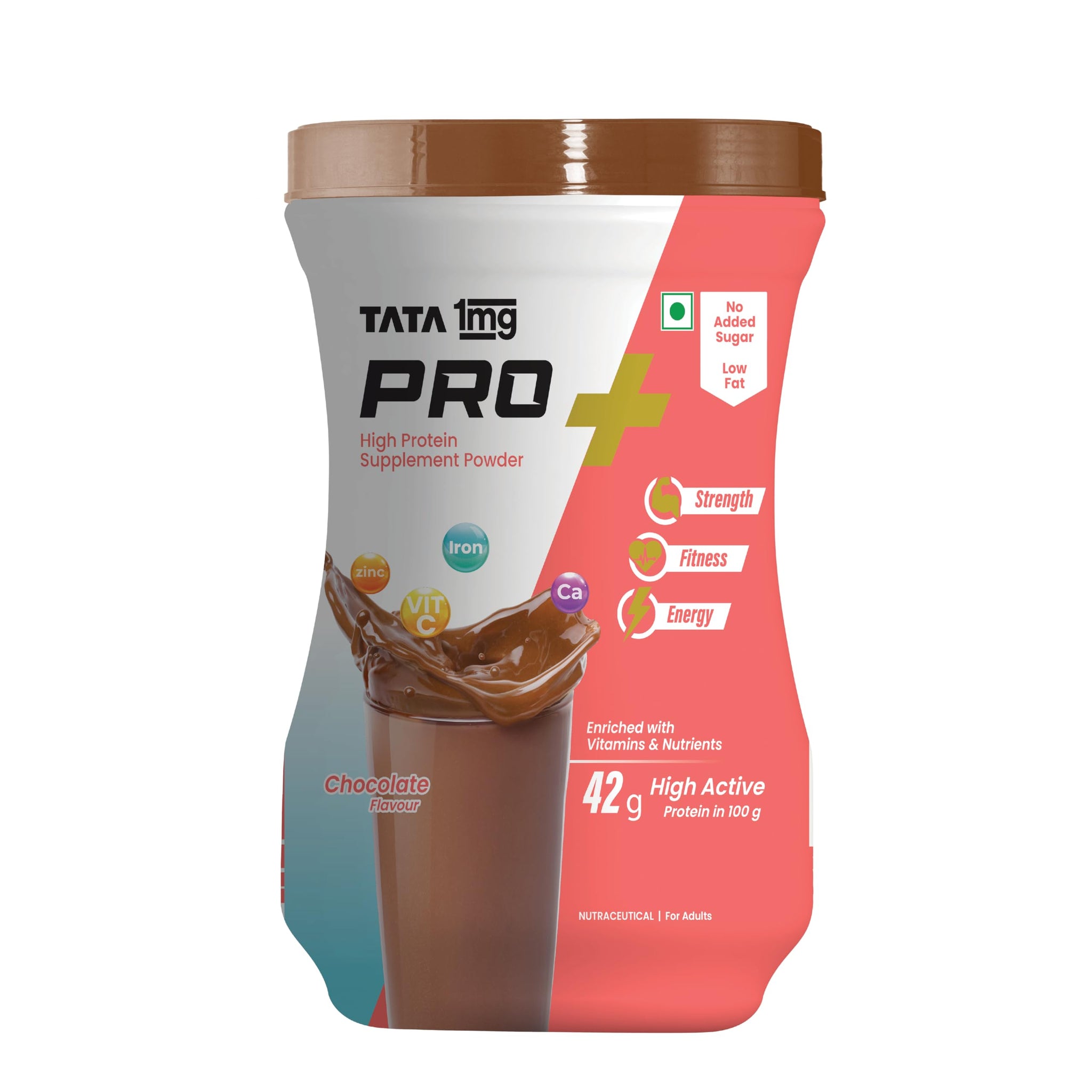TATA 1MG Pro+ Soy Protein Supplement Powder, 400g, 23 Nutrients, Low Fat, No Added Sugar
