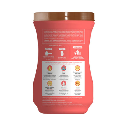 TATA 1MG Pro+ Soy Protein Supplement Powder, 400g, 23 Nutrients, Low Fat, No Added Sugar - back view