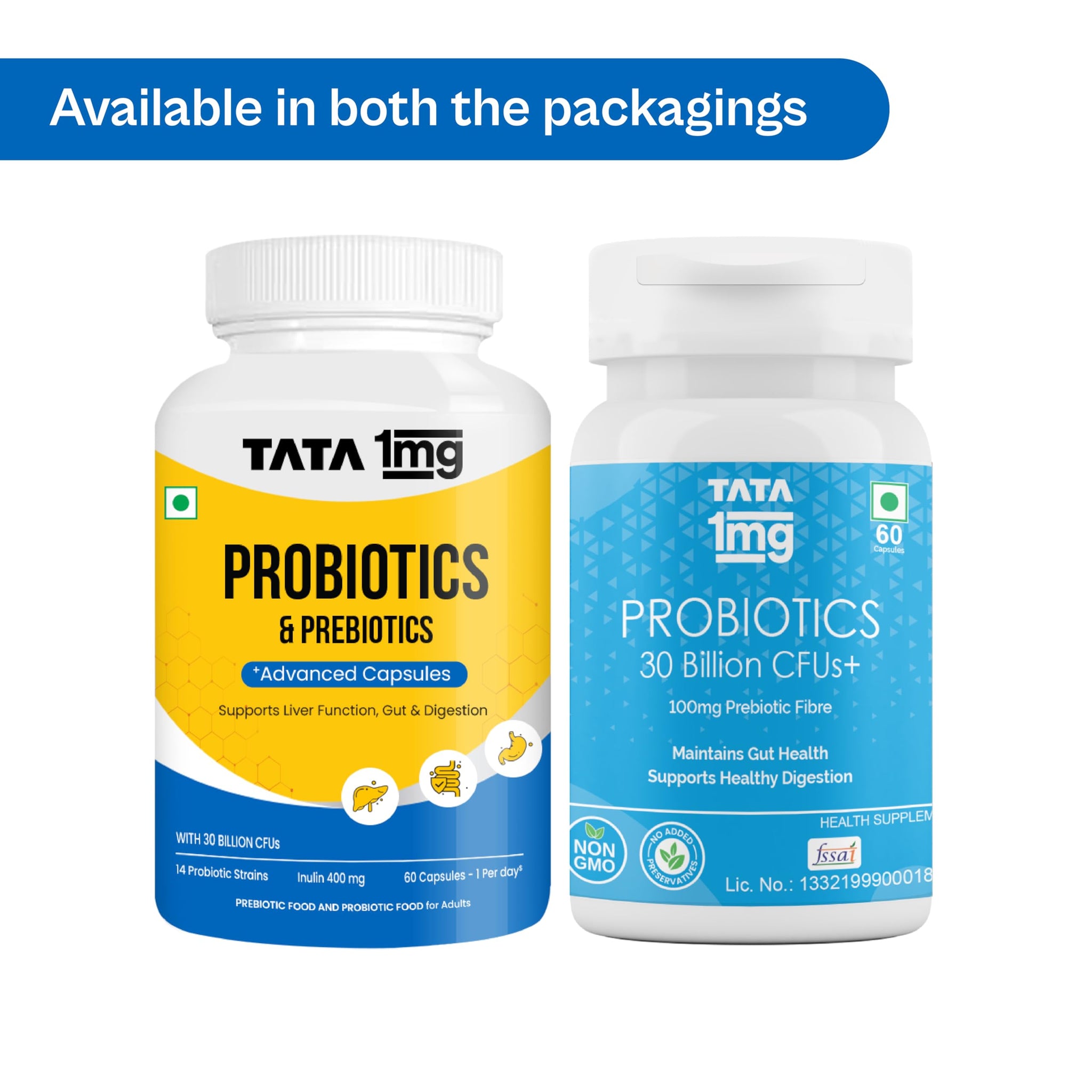 TATA 1MG Probiotic Capsules 30 Billion CFUs Plus Prebiotic Fiber, Adult Unisex Supplement - ingredients panel (12)