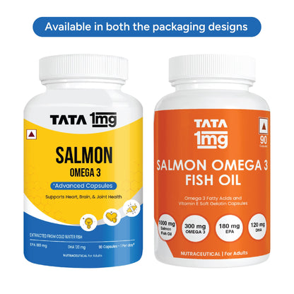TATA 1MG Salmon Omega 3 Fish Oil Supplement, 1000mg with 180mg EPA & 120mg DHA, Softgel Capsules - ingredients panel (13)