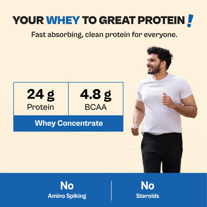 TATA 1MG Ultra Clean Whey Protein Concentrate Powder, 1kg, 24g Protein, 4.8g BCAA, 30B CFU Probiotics, 28 Sachets - back view