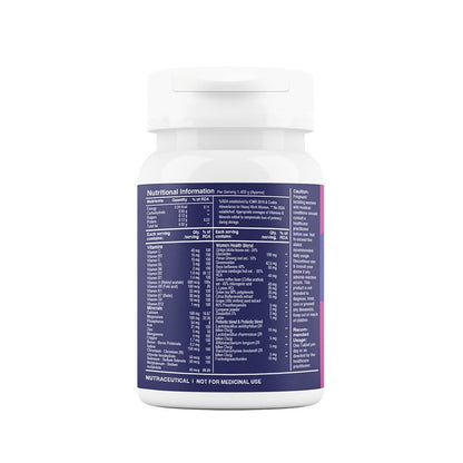 TATA 1MG Women's Multivitamin Dietary Supplement Veg Tablets with Zinc, Vitamin C, Calcium, Vitamin D & Iron, 52g - ingredien