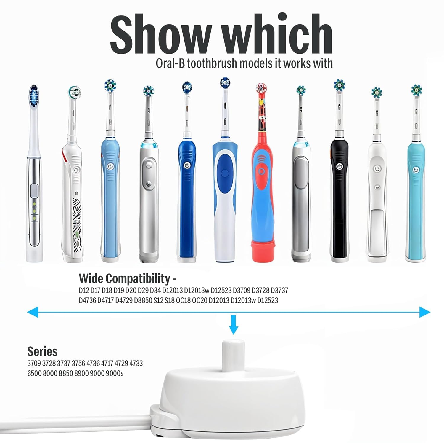 The AutoStory Oral-B Electric Toothbrush Replacement Charger, Universal Voltage 110-240V, Waterproof, Travel-Friendly, Compat