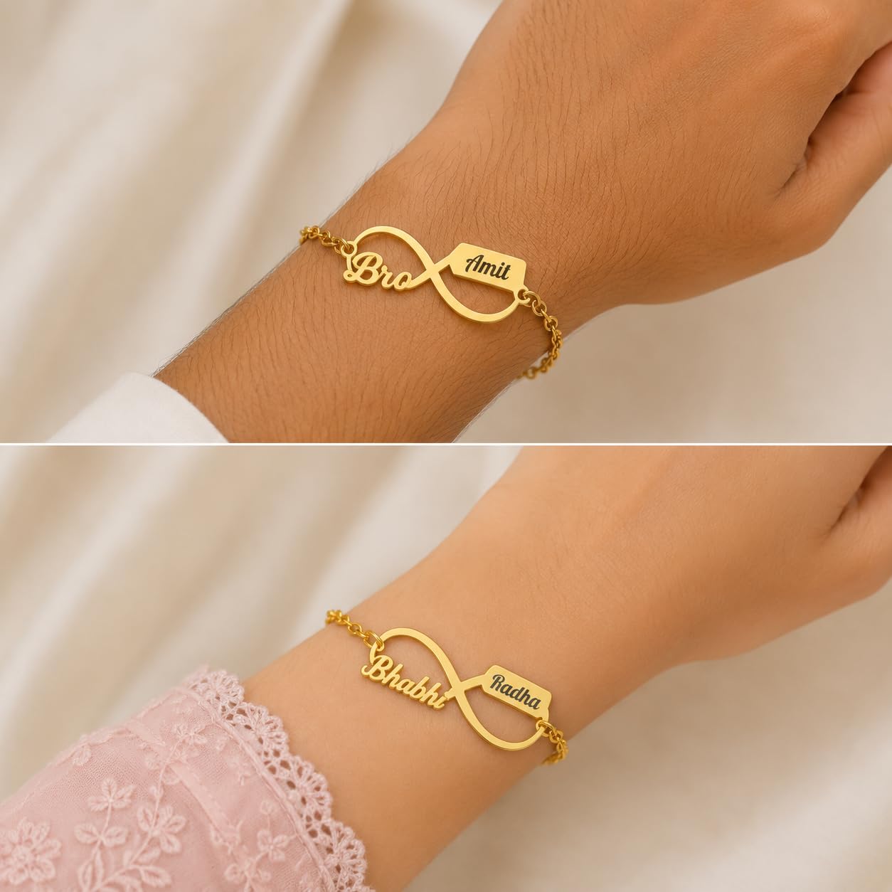 The Bae Gift Advocate Rudraksha Rakhi with Name | Personalized Name Rakhdi for Brother| Rakshabandhan Name Rudraksha Bracelet
