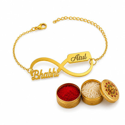The Bae Gift Advocate Rudraksha Rakhi with Name | Personalized Name Rakhdi for Brother| Rakshabandhan Name Rudraksha Bracelet