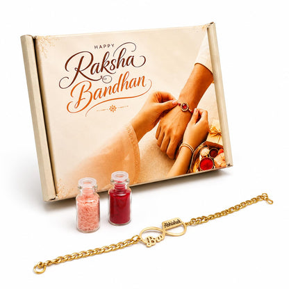The Bae Gift Advocate Rudraksha Rakhi with Name | Personalized Name Rakhdi for Brother| Rakshabandhan Name Rudraksha Bracelet