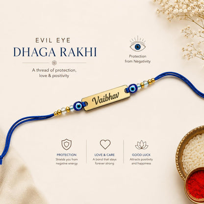The Bae Gift Advocate Rudraksha Rakhi with Name | Personalized Name Rakhdi for Brother| Rakshabandhan Name Rudraksha Bracelet