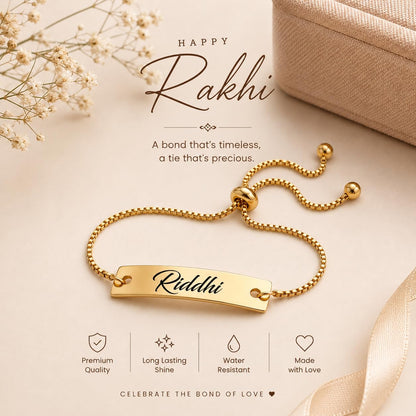 The Bae Gift Advocate Rudraksha Rakhi with Name | Personalized Name Rakhdi for Brother| Rakshabandhan Name Rudraksha Bracelet