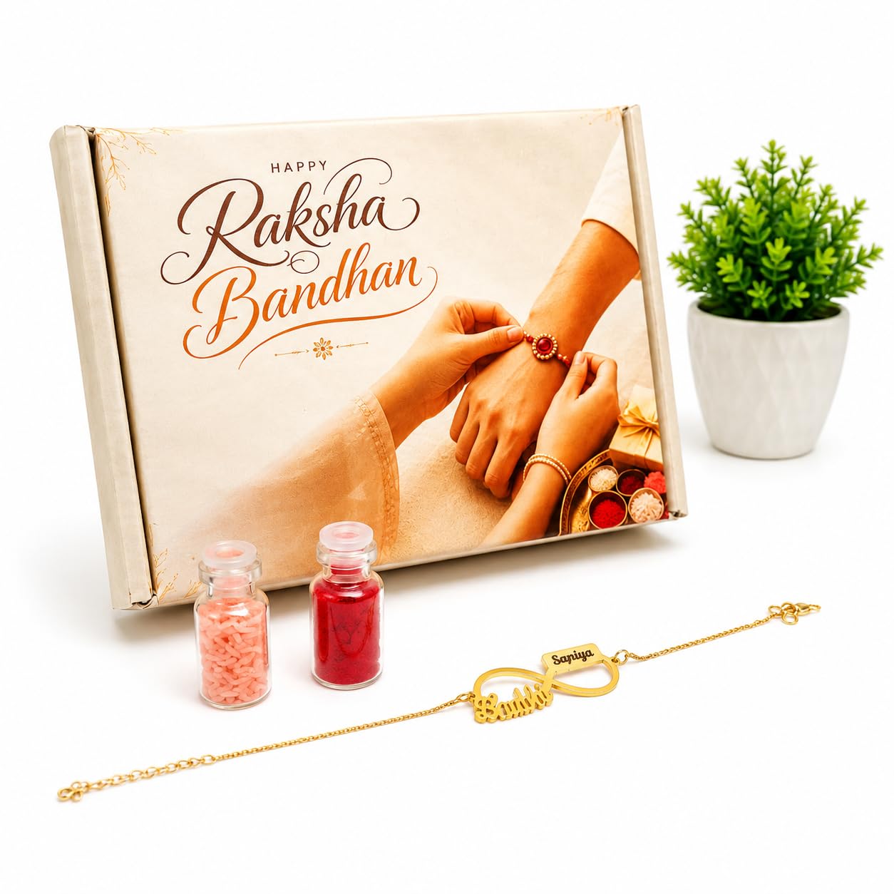 The Bae Gift Advocate Rudraksha Rakhi with Name | Personalized Name Rakhdi for Brother| Rakshabandhan Name Rudraksha Bracelet